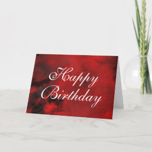 Carte Abstrait moderne noir et rouge Joyeux anniversaire