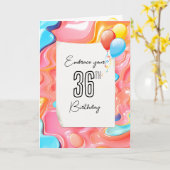 Carte Abstrait psychédélique 3D pour 36e anniversaire (Fleur jaune)