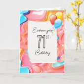 Carte Abstrait psychédélique 3D pour 71e anniversaire (Fleur jaune)