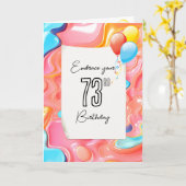 Carte Abstrait psychédélique 3D pour 73e anniversaire (Fleur jaune)