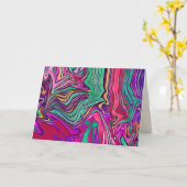 Carte Abstrait rose coloré moderne blanc (Fleur jaune)