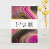 Carte Abstrait rose et noir avec perruques d'or (Fleur jaune)