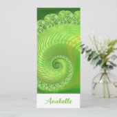 Carte Abstrait Signet de fractale de la spirale verte mo (Debout devant)