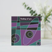 Carte Abstrait Surf Turquoise Purple Penser De Vous (Debout devant)