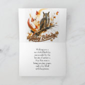Carte abstraite de chouette d'automne pour anniver (Intérieur)