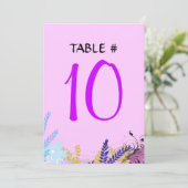 Carte ABSTRAITE de table de Bat mitzvah FLORAL (Debout devant)