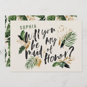 Carte Abstraite femme d'honneur tropicale