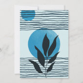 Carte Abstraite feuille tropicale contemporaine du milie (Devant)