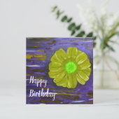 Carte Abstraite Fleur verte mignonne Open Anniversaire (Debout devant)