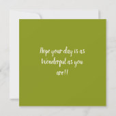 Carte Abstraite Fleur verte mignonne Open Anniversaire (Dos)