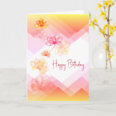 Carte Abstraite Florale Anniversaire (Fleur jaune)