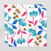 Carte Abstraite Florale rose/bleu clair (Devant / Derrière)