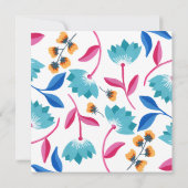 Carte Abstraite Florale rose/bleu clair (Dos)