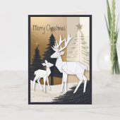 Carte Abstraite forêt minimale de rennes de Noël Origami (Devant)