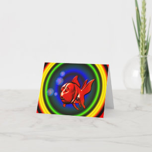 Carte Abstraite Whimsical Goldfish Note