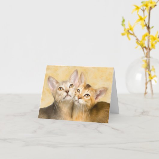 Carte Abyssinian Kittens (Fleur jaune)