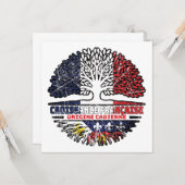 Carte Acadien Cajun France Arbre Drapeau (Devant/Arrière en situation)