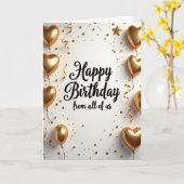 Carte Accents Dorés Joyeux (Fleur jaune)