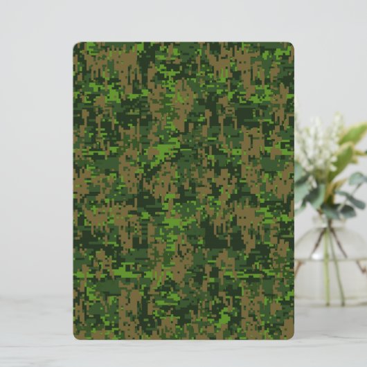 Carte Accentuations camouflage numérique de style forêt (Debout devant)