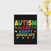 Carte Accepter Adapt Advocate Sensibilisation sur l'auti (Fleur jaune)