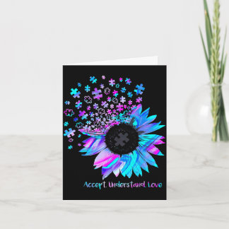 Carte Accepter comprendre amour tournesol autisme prise
