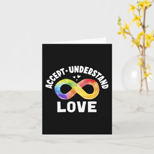 Carte Accepter Comprendre la Sensibilisation sur l'autis (Fleur jaune)