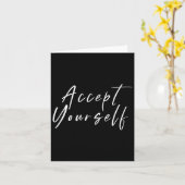 Carte Acceptez-vous Message positif Motivational Quot (Fleur jaune)