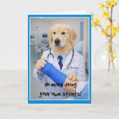 Carte Accident No More Stunts Get Well Card  CA-1 (Fleur jaune)