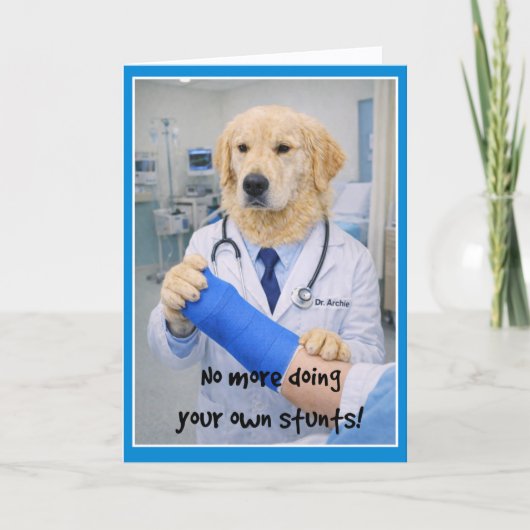 Carte Accident No More Stunts Get Well Card  CA-1 (Devant)