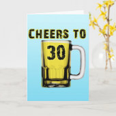 Carte Acclamations à trente. Anniversaire (Fleur jaune)