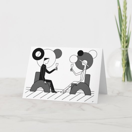 Carte "Acclamations !" Art déco (Devant)