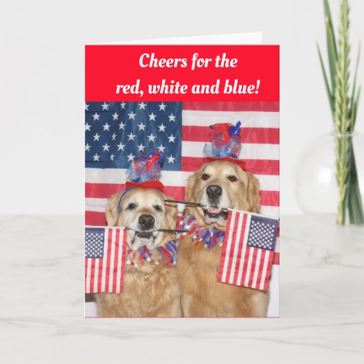 Carte Acclamations de golden retriever pour le blanc (Devant)