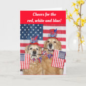 Carte Acclamations de golden retriever pour le blanc (Fleur jaune)