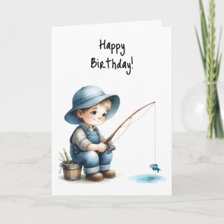 Carte Accompagné sur Anniversaire Voeux Petit Garçon Ble