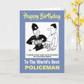 Carte Accompagner au poste de police - Joyeux anniversai (Fleur jaune)