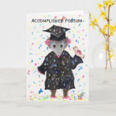 Carte accomplie d'obtention du diplôme d'opossum, (Fleur jaune)