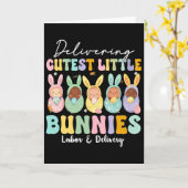 Carte Accouchement Des Lapins Les Plus Mignons Travail E (Fleur jaune)