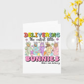 Carte Accouchement Des Lapins Les Plus Mignons Travail E (Fleur jaune)