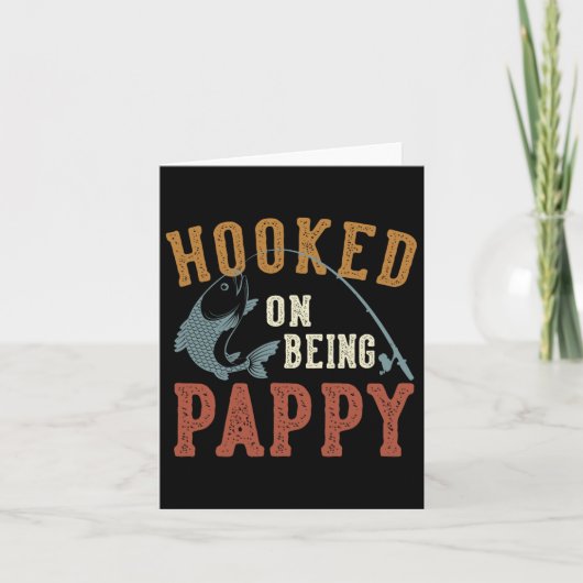 Carte Accro à Pappy Fête des Pères Pêche Pappy (Devant)