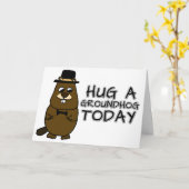 Carte Accrochez un marmotte aujourd'hui (Fleur jaune)