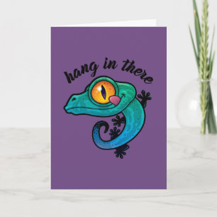 Carte Accrochez-Vous Là Gecko Coloré