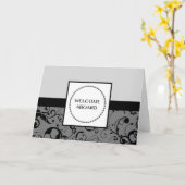 Carte accueil à bord (damask) (Fleur jaune)