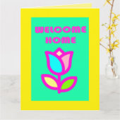 CARTE ACCUEIL ACCUEIL DESIGN PURPLE ET JAUNE (Fleur jaune)