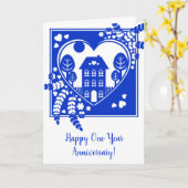 Carte Accueil Anniversaire d'un an (Fleur jaune)