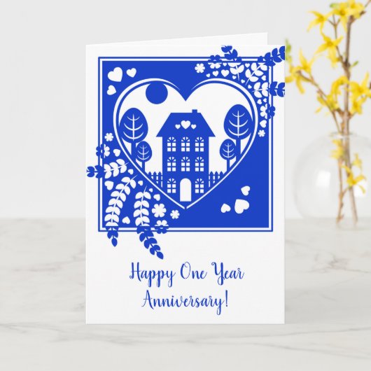 Carte Accueil Anniversaire d'un an (Fleur jaune)