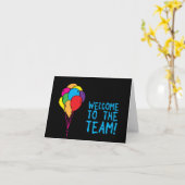 Carte accueil aux ballons de célébration d'équipe (Fleur jaune)