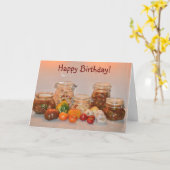 Carte Accueil Canne Anniversaire (Fleur jaune)