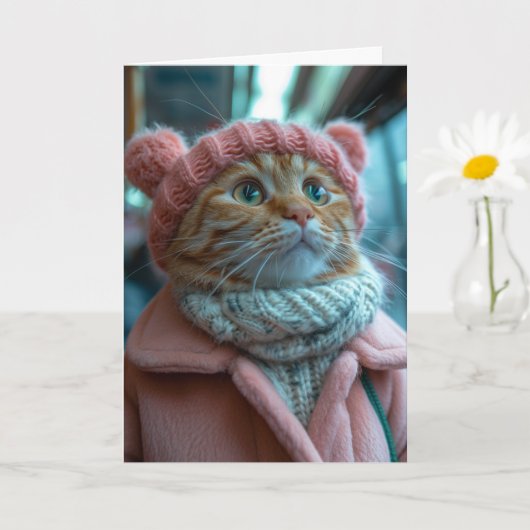 Carte Accueil Chaleureux du Chat (Petite plante)