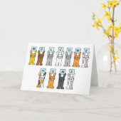 Carte Accueil Chats de dessin (Fleur jaune)