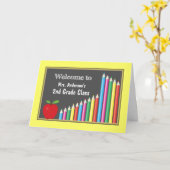 Carte Accueil Coloré Retour À La Classe (Fleur jaune)